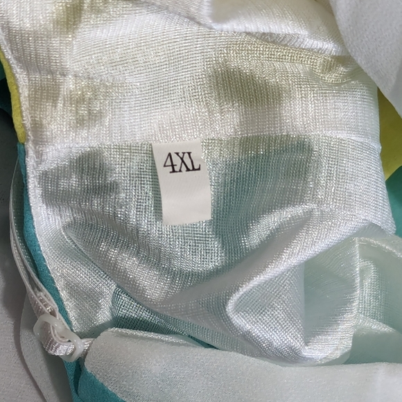 Plus Size Colorful Negligee 4X Pink Yellow Teal White Adjustable Straps Dress - Picture 7 of 7